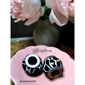 BRIGHTON Black And White Animal Print Slider Charms, SET OF 2!